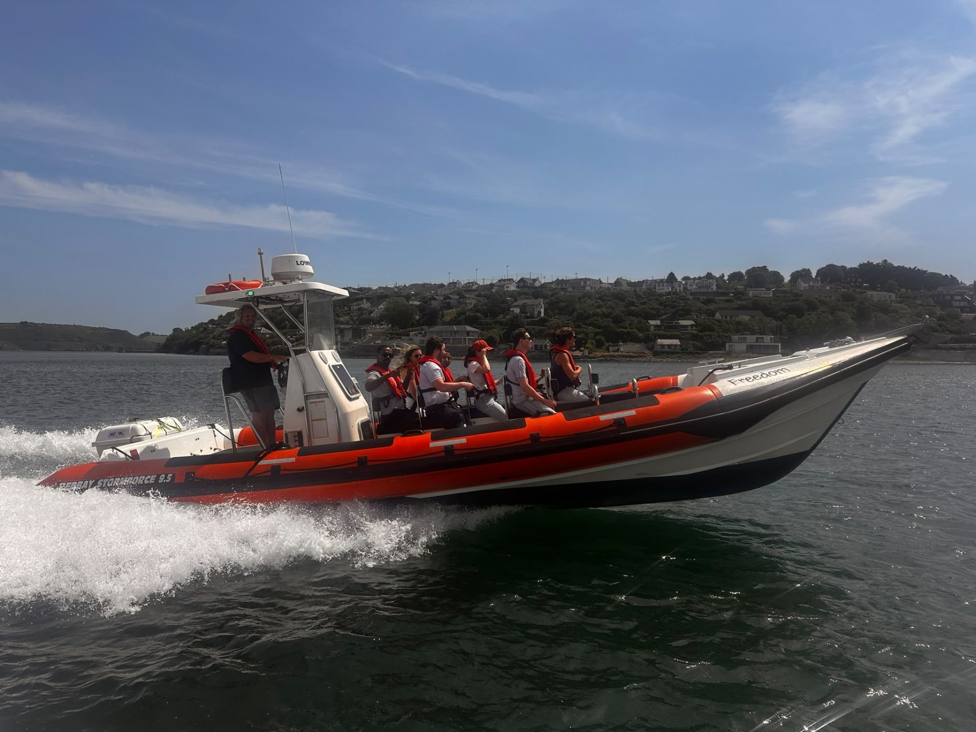Freedom passenger boat exploring Cork Harbour